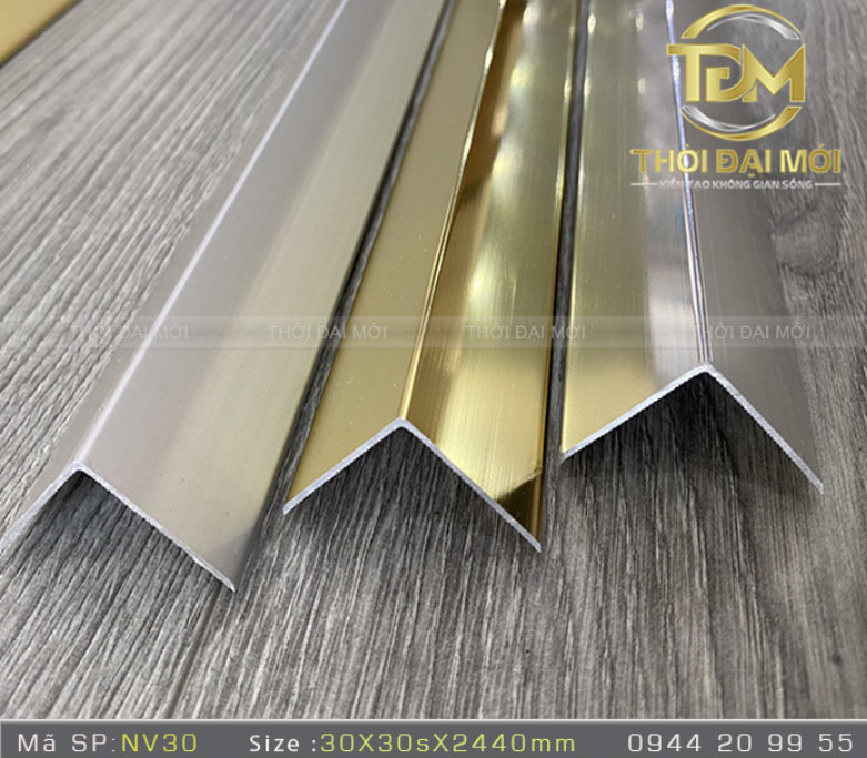 Nét đẹp sang trọng với nẹp V inox vàng trong thiết kế nội thất