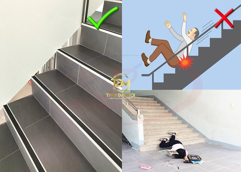 Nẹp inox chống trượt cầu thang chất lượng cao
